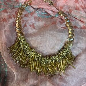 Fabulous, unique gold tone stick necklace